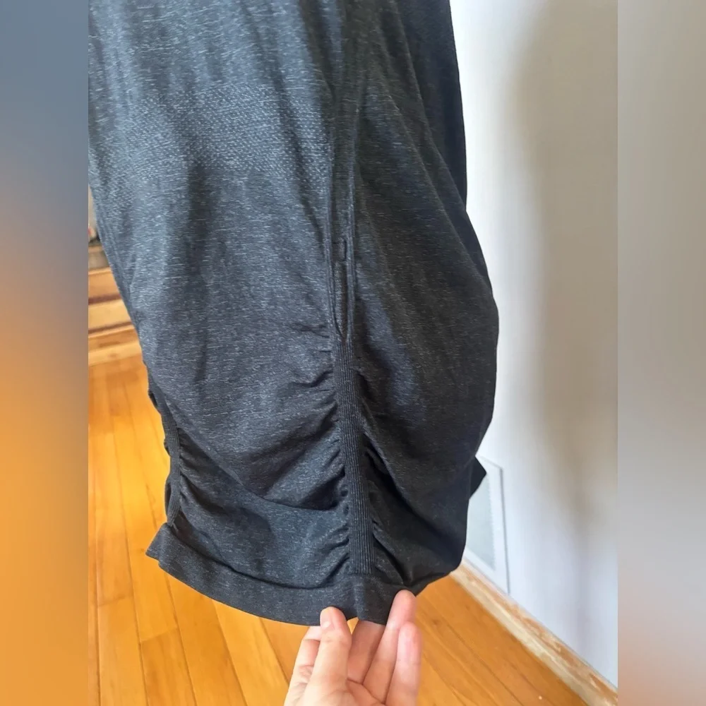 Athleta Fastest Track Seamless Side Ruched Tank Top XL Grey
